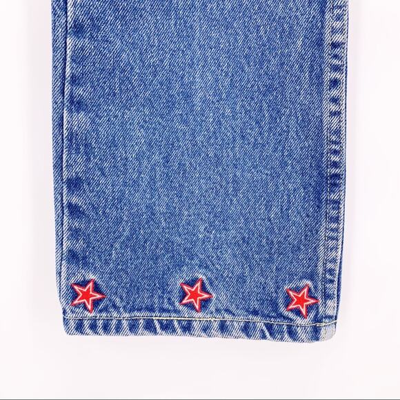 VINTAGE Y2K Tommy Jeans Low Rise Embroidered Flared Jeans Womens Size 3 - Picture 5 of 11